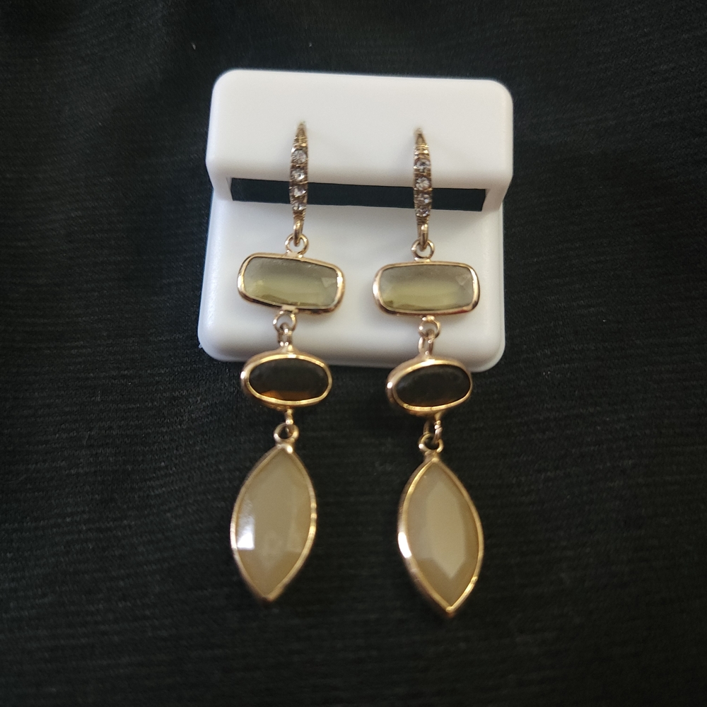 Elegant Gold and Black Dangle Earrings